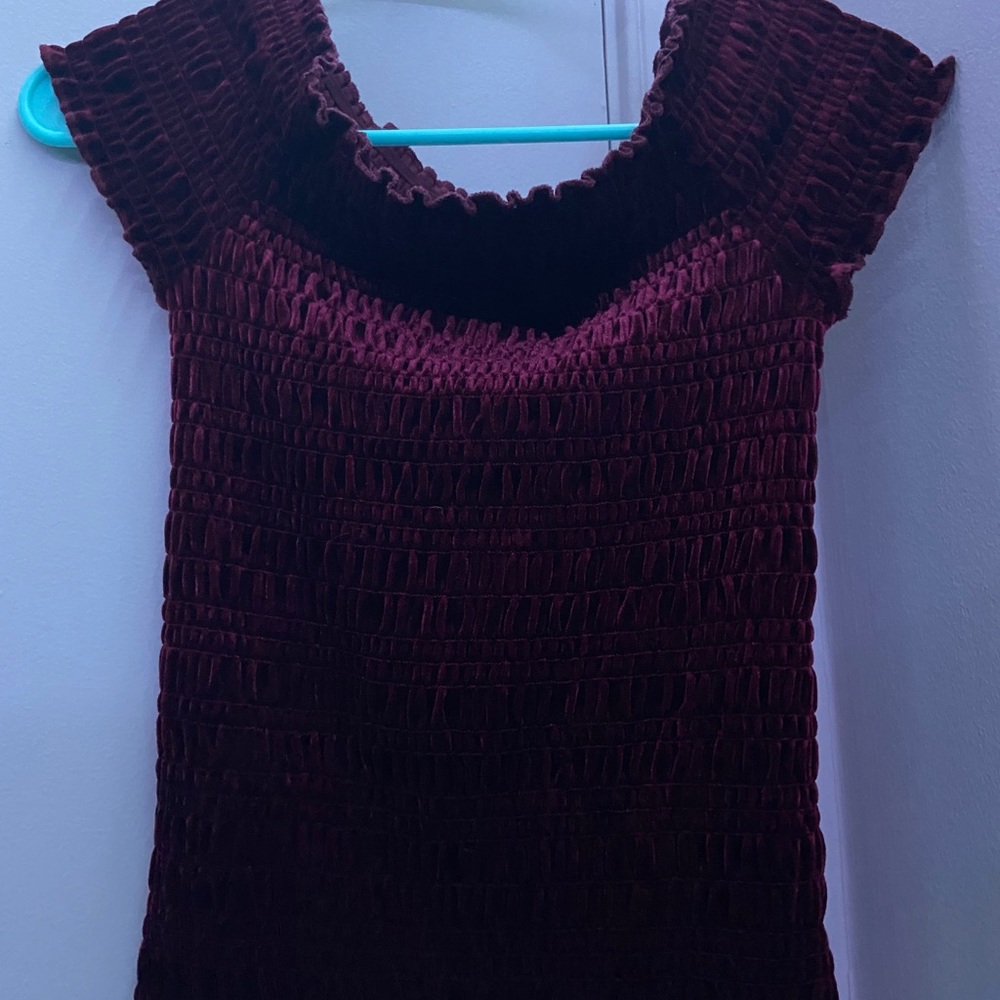 velvet off shoulder